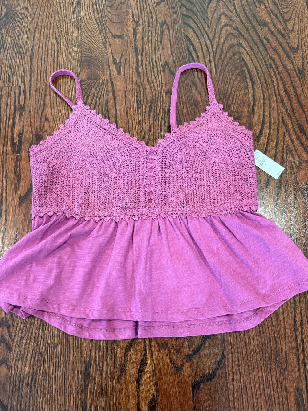 Old Navy Pink Crochet-Bodice Spaghetti Strap Tank